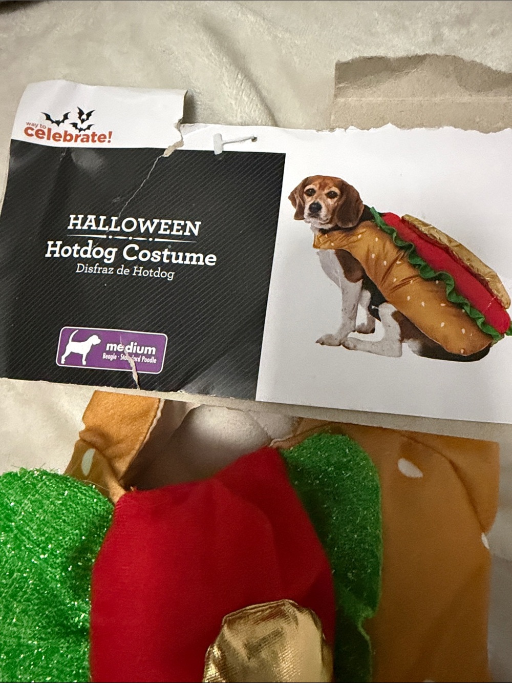Halloween Hotdog dog  pet Costume - Brown & Red size medium